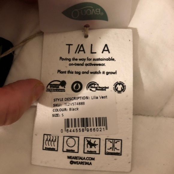 TALA Lilia Vest/Tank Women’s Size XS Black Built-in Shelf Bra Stretch Activewear - Picture 11 of 12